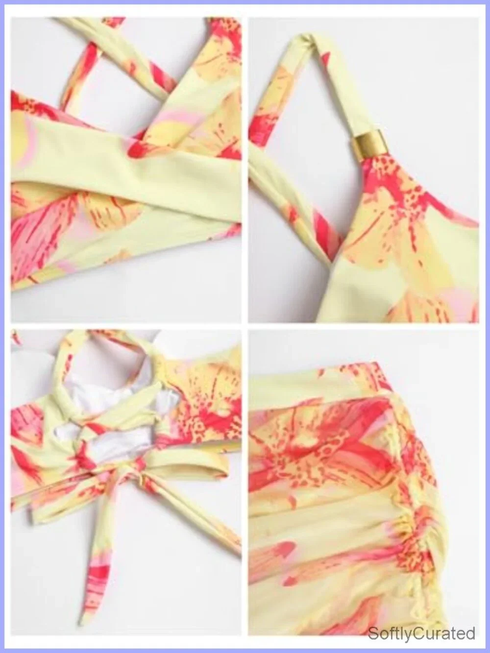 High Waisted Tummy Control Bikini Set with Metal Twist Detail and Sarong Wrap